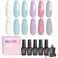 beetles Spring Gel Polish Set - Daydream Verses Collection, Baby Blue Purple Pastel Spring Colors Gel Nail Polish Set 6 Colors Soak Off UV LED Needed DIY Manicure Kit Gifts for Women Girls