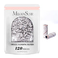 MelodySusie 120 Pcs Nail Drill Bits Small Sanding Bands for 3.1mm Mandrel Bit, 180 Fine Grit Nail File for Acrylic Nails Gel Manicures and Pedicure, Zebra (Only Sanding Bands)