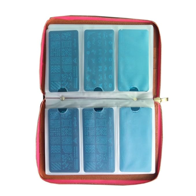 Mezerdoo 12pcs/lot 120 Slots PU Leather Nail Art Stamping Image Plate Case and 11Pcs Nail Art Templates Plates Manicure Nails Stencils (Mezerdoo1-11 + 1 blue case)