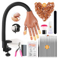 Saviland Advanced Practice Hand for Acrylic Nails: 2025 Upgraded Anti-Slip Nail Practice Hand Flexible Nail Tech Supplies 200Pcs Nail Tips Nail Glue Clipper Manicure Trainng Hand Nail Kit for Beginner