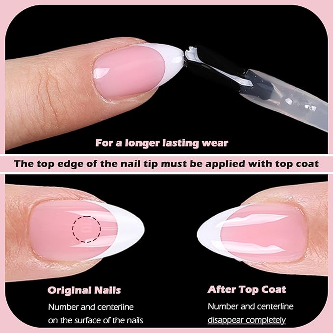 French Tip Press on Nails Short Square Full Cover Thick Fake Pre-shaped Acrylic Nail Tips, 5 Colors, Manicure Salon & DIY at Home 150 PCS 15 Sizes