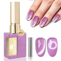 EBANKU Purple Cat Eye Gel Nail Polish, Cat Eye Gel Polish with Magnet 15ML 0.5 OZ Holographic Glitter Shimmer Translucent Jelly Color Magnetic Polish Salon DIY at Home