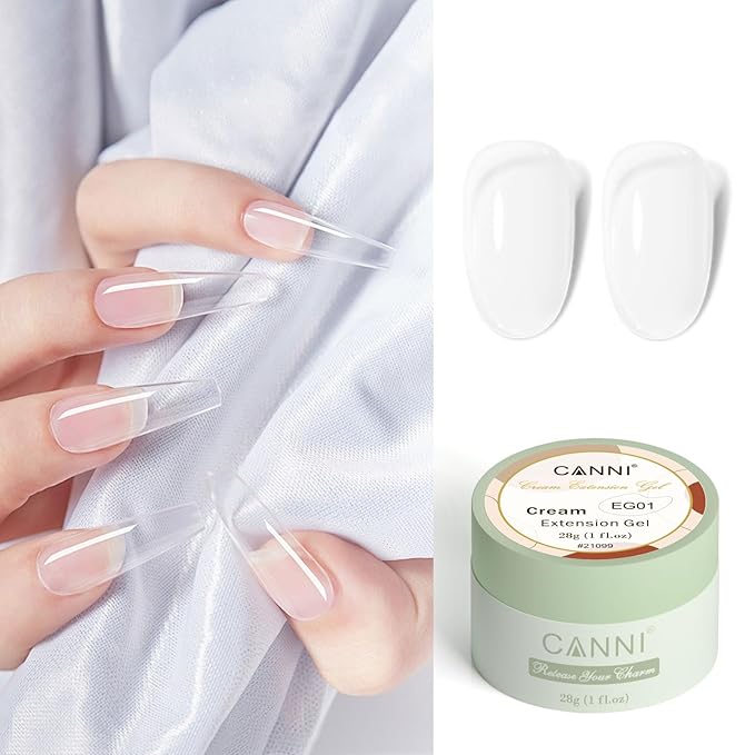 CANNI Builder Gel for Nails – 1 Fl Oz Clear Hard Gel for Nail Extension & Strengthening, Jelly Texture for DIY Nail Art