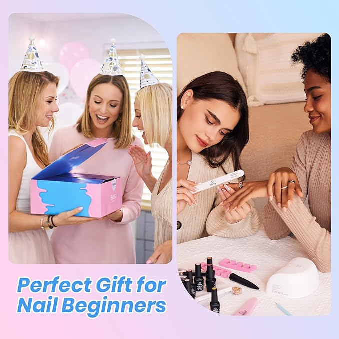 Beetles Deal Box Gel Nail Polish Kit with U V Light - 20 Colors Gel Polish 40 Pcs All-In-1 Nail Kit with TPO & HEMA Free Base and Top Coat DIY Nails Supplies Home Salon Manicure Set Gifts for Women
