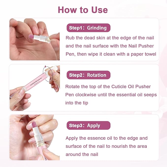 DreamCatching Ceramic Cuticle Pusher & Oil Pen, 1PC Gentle Cuticle Remover for Hangnails & Dry & Damaged Nails, Nail Care Pen for Repair & Nourish Nails