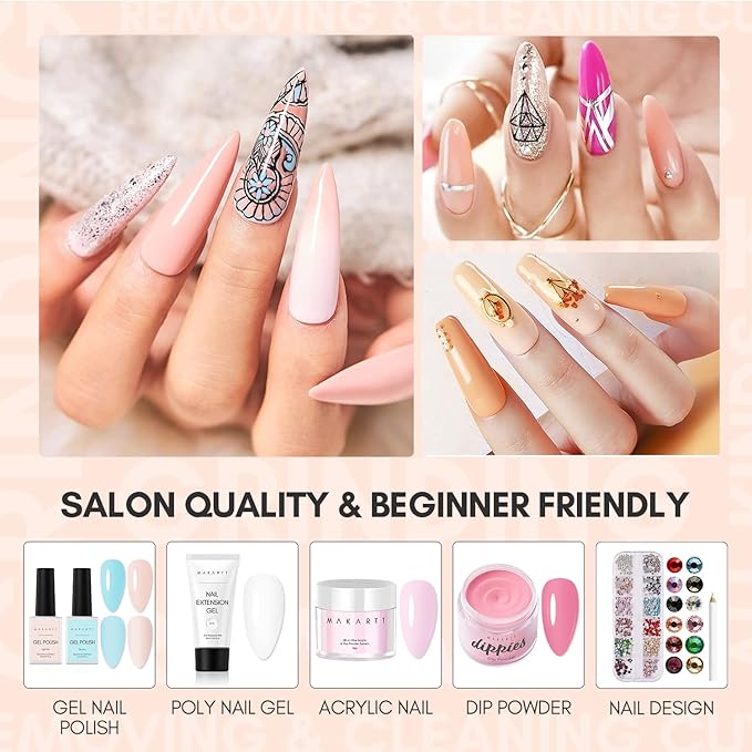 Makartt Gel Top Coat, No Wipe Top Coat Glossy Shine Finish Long Lasting 10ML Soak Off Bundle With UV Nail Lamp Luminoza 10W Rechargeable LED Light with Sensor for Acrylic Nail Extension Flash Cure