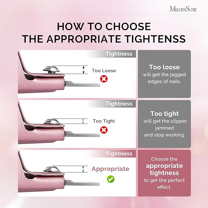 MelodySusie Acrylic Nail Clippers, Professional Nail Clippers Cutters for Acrylic Nails Fake Nail Tips, Adjustable Stainless Nail Trimmer, Manicure Tool for Salon Home Nail Art (Rose Gold)