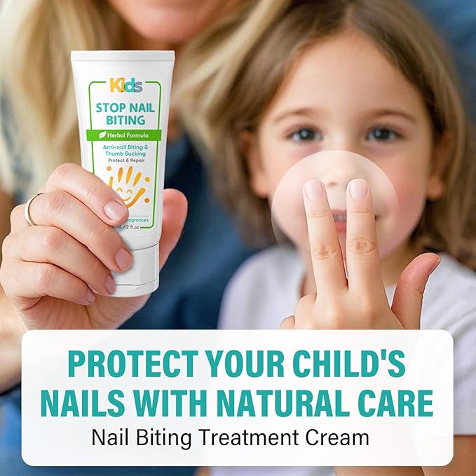 Nail Biting Treatment for Kids, Nail Biting Prevention, Effective Bitter Taste Help Stop Thumb Sucking, Safe Plant-Based Formula Nail Care Cream for Children and Adults