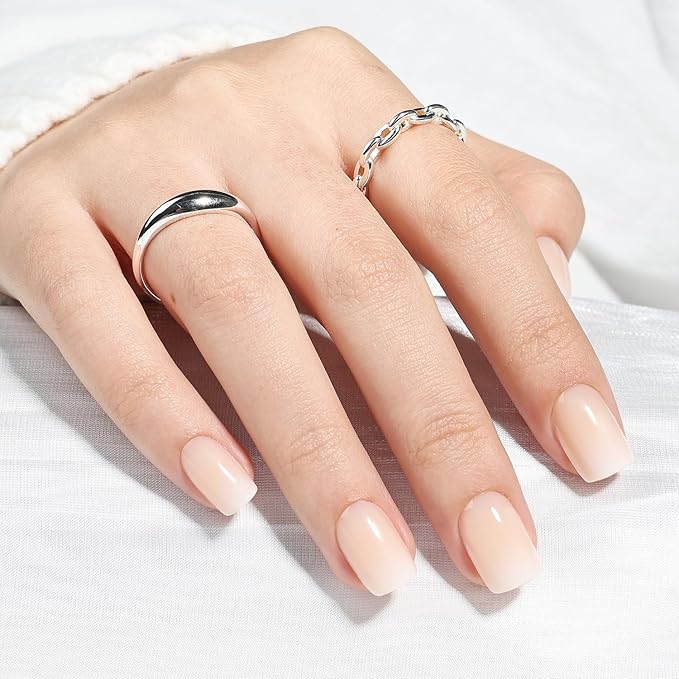 Press On Nails - Short Square Yellow Fade Press on Nails Glossy Finish Nails Press Ons for Women DIY Fake Nails Kit with Glue, Reusable Glue on Nails Short in 15 Sizes - 30pcs, Butter Milk