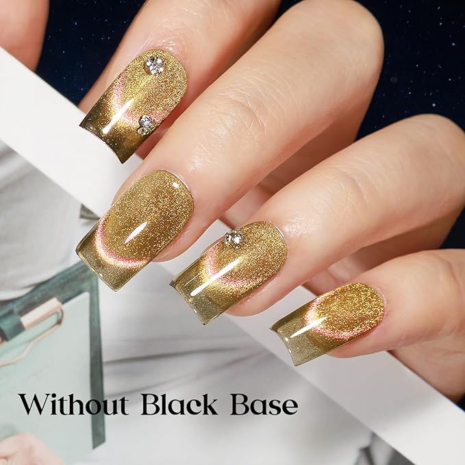 MIZHSE 9D Cat Eye Gel Nail Polish, 8 Colors Magnetic Gel Polish Set with Magnet, Starry Series Galaxy Effect Cateye Soak Off Nail Art Salon Manicure Home Gift for Women