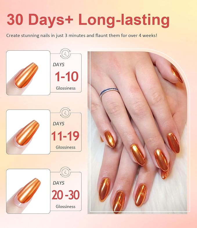 3D Nail Gel Art BISHENGYF - 15g 3D Gel Sculpting Gel with White Orange Chrome Nail Powder for Nail Art Non-Sticky Hand 3D Sculpting for Chrome Powder for Art Home DIY
