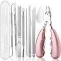 Ingrown Toenail Tools, Stainless Steel Foot Nail Tools, Toenail Clippers for Thick Nails, Suitable for Men, Women and Seniors(Pink)