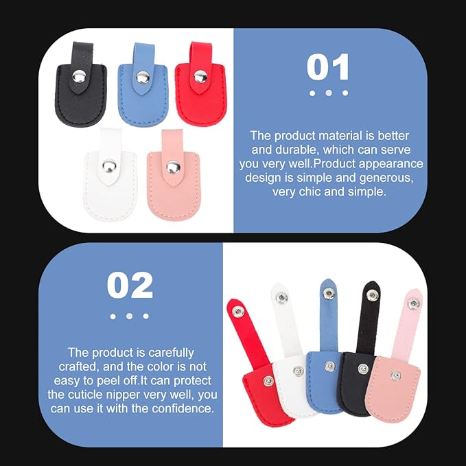 minkissy Nail Protector 5pcs Skin with Case Artist Art Random Cuticle Sleeve: Pedicure Guard Cutter Embroidery Travel Scissors Decorative Scissor Cover Men Storage for Organizer Nail Trimmer