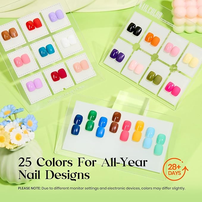 Beetles Gel Nail Polish Kit with U V Light - 25 Colors Valentines Gel Polish Set 45 Pcs Fragments of Time Nails Kit with Tools DIY Salon Manicure Set Gifts for Women Girls - One Color One Bottle