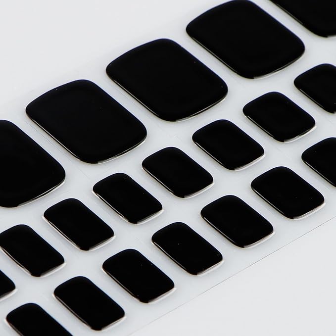 JMEOWIO Gel Toenail Stickers Black Semi Cured Gel Strips Wraps UV/LED Supplies Toenail Art Design Decoration Accessories
