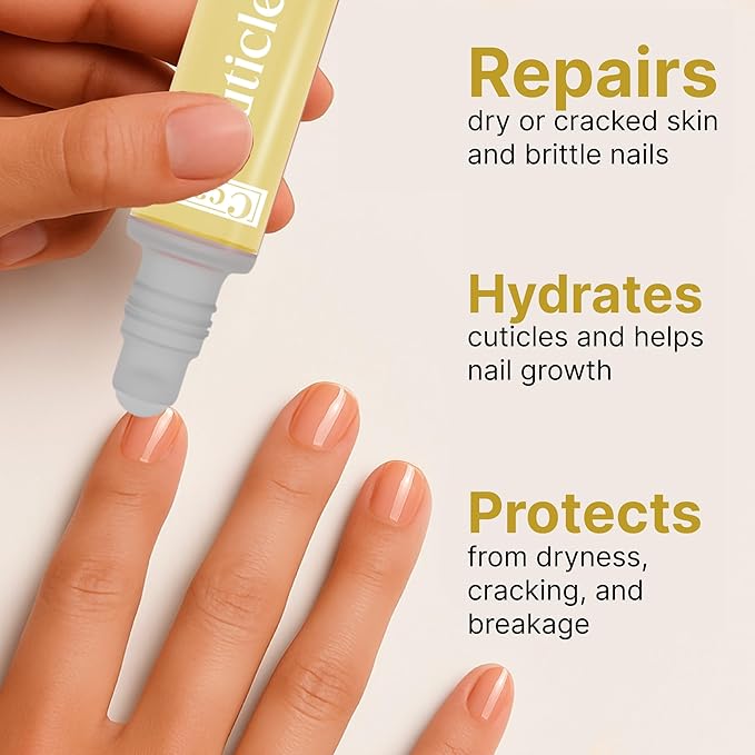 C CARE Sweet Almond Roll-On Cuticle Oil | Natural Revitalizing Hydrating Nail Oil For Repaired Cuticles Overnight | Remedy For Damaged Skin And Thin Nails | Paraben Cruelty Free Formula | 10ml