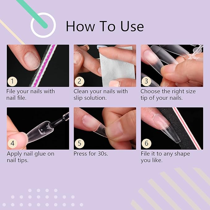 Saviland Matte Coffin Nail Tip – 240PCS No Need to File Acrylic Nail Tips Professional French Tips for Nail Extension Full/Half Cover Dual Use Matte Texture Press on Nails Pre-Shape 10 Sizes Salon DIY