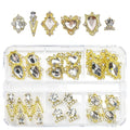 24pcs Crystal Clear Nail Rhinestones Luxury Nail Charms Crystal White Heart Charms for Nails 3D Big Nail Gems Diamonds Jewelry Stones Alloy Nail Art Studs Nail Art Decor w Box for Arylic Nails Crafts