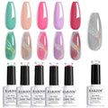 RARJSM Rainbow Cat Eye Gel Nail Polish with 6 Colors Gel Polish Holographic Magnetic GelPolish 9D Cat Eye GelPolish Soak Off UV LED DIY Manicure Art