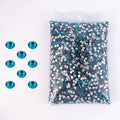 SS3-SS20 Crystal Glass Rhinestone Round Shape Flatbase Strass for DIY Nail Art Decorations Craft Making 14400PCS/Bag (SS20：4.6-4.8mm, Peacock Blue)