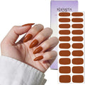 Semi Cured Gel Nail Strips – Real Gel Nail Polish Wraps for Brittle Nails | Waterproof Long Lasting Easy Peel-Off Removal | Hema-Free | 20-Piece Brick Red Salon Kit with File & Stick