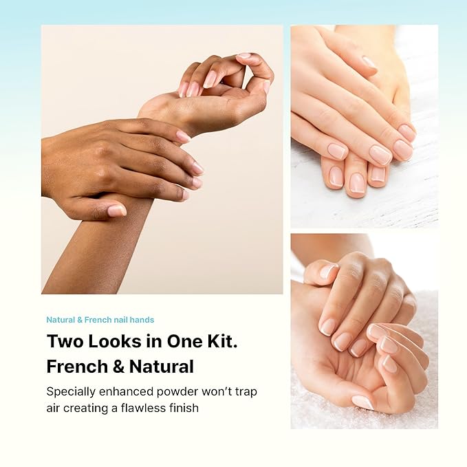 GOLDFINGER Professional French Acrylic Kit, Full Nail Extension System with Acrylic Clear Powder and Liquid, Essential Tools, Nail Glue Included, 40 Tips for French & Natural Styles