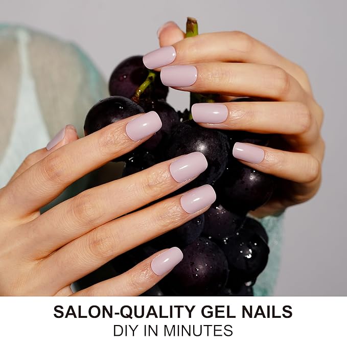 DANNI & TONI Semi Cured Gel Nail Strips Lavender Pink Gel Nail Wraps Pastel Violet 28 Stickers |Pink Mist