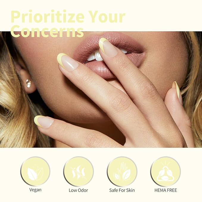 CANNI Pastel Yellow Gel Nail Polish, 1Pcs Light Yellow Gel Polish Color Nail Polish High Gloss Soak Off U V Nail Manicure Salon DIY