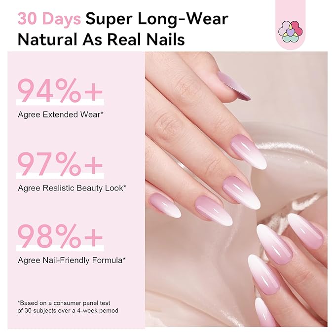 SAVILAND Gel Nail X Kit Almond: 4-In-1 Almond Press On Nail Tips with Glue White Pink Ombre Medium Almond 256 Pcs False Nail Tips Strong Glue On Nails Mini Nail Lamp Electric Nail Drill At Home
