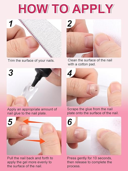 3PCS Quick Drying Solid Nail Glue for Press ons, EBANKU 30g Super Strong Glue Semi Solid Nail Gel Long Lasting Gel (No UV Lamp Needed)