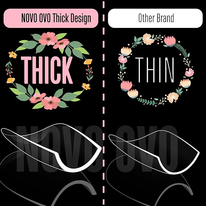 NOVO OVO Short Coffin Thick Natural Nail Tips Press on, No C Curve Ballerina Soak Off Soft Gel Fake Nail Extension, Full Cover False Nails for Acrylic French, Salon DIY x 15 Sizes 510 pcs
