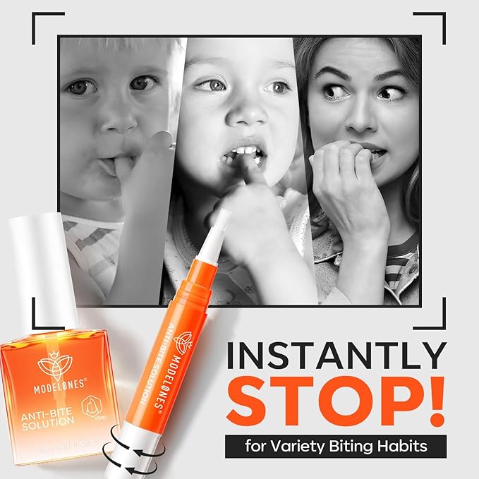 modelones Nail Biting Treatment for Kids 2 Pcs Nail Biting Prevention for kids Quick Dry Thumb Sucking Deterrent Bitter Stop Nail Biting Pen No Bite Nail Polish Sets 0.58 Fl Oz