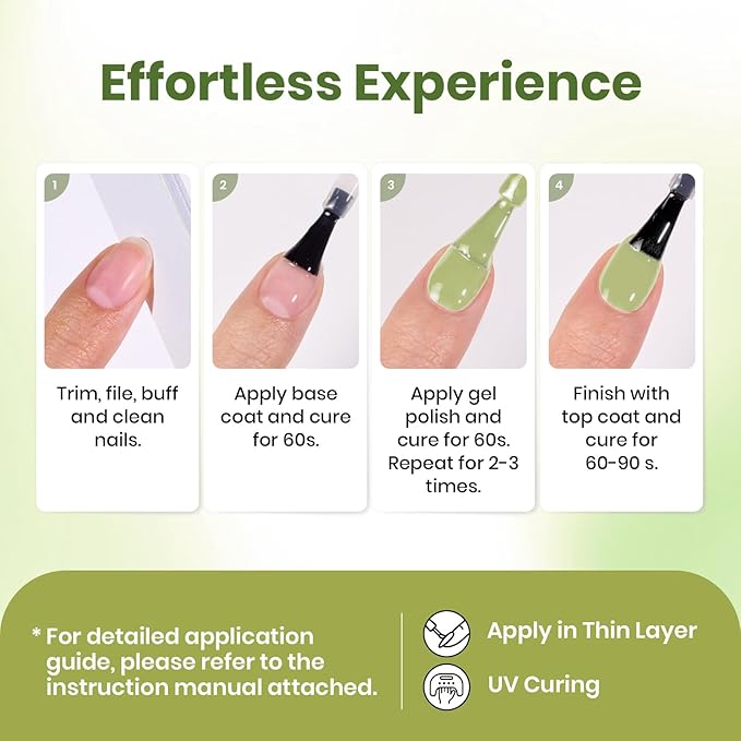 Beetles Green Gel Nail Polish, 15 ML Spring Pistachio Frappe Glitter Gel Nail Polish Pastel Color Shimmer Soak Off UV Gel Polish Salon DIY at Home Gift for Women