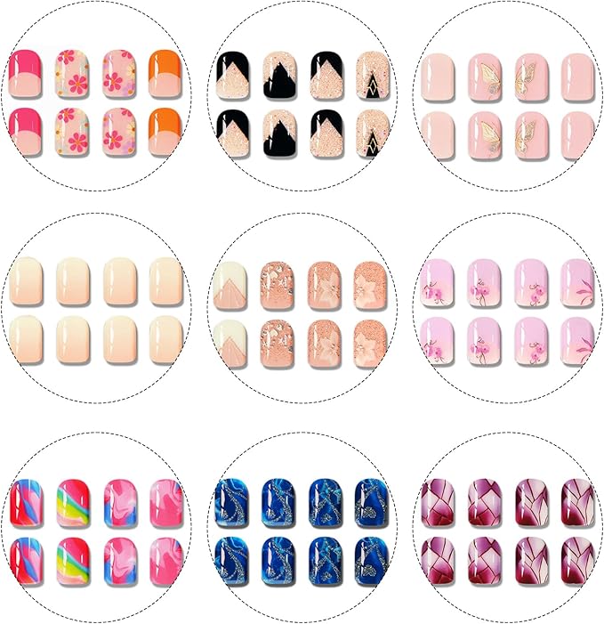 Semi Cured Gel Nail Strips,Blue Glass Nails Stickers with High Gloss and Glitter Design for Women,60S UV Light Curing Manicure,Long Lasting, Arts at Home