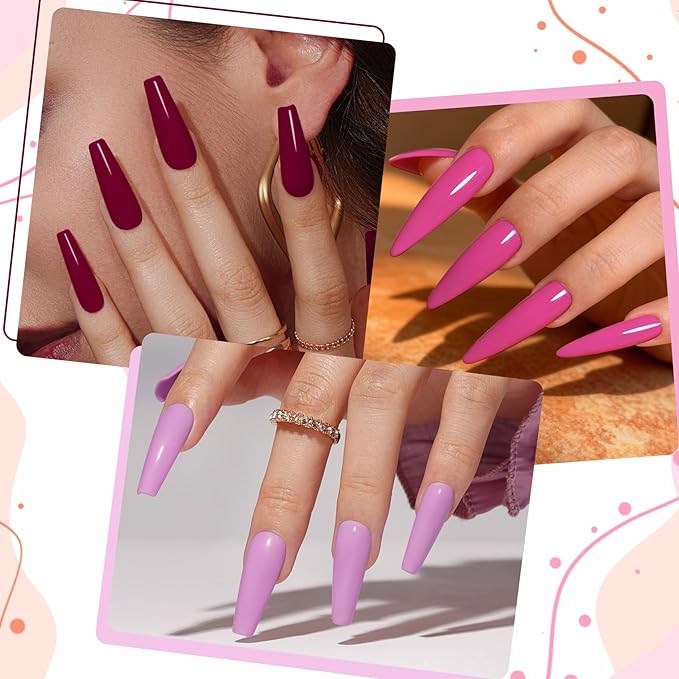 Professional Acrylic Nail Powder Kit - 6 Colors for French Extensions & 3D Nail Art, No Lamp Needed, Non-Yellowing, Bubble Free, Long Lasting Salon Quality Powder