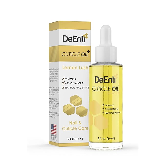 Cuticle Oil, Jojoba Oil for Nails, 2oz Hydrating Cuticle Nail Oils, Lush Lemon Scented Cuticles Repair, Vitamin E Nail Supplies, Professional Salon Quality Manicure Supplies
