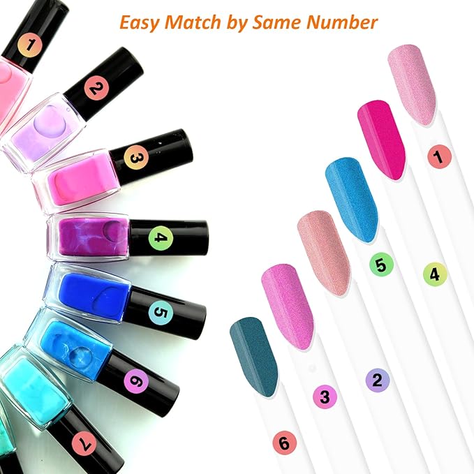 Fan-Shaped Nail Swatch Sticks with Number Stickers, Nail Practice Sticks, Color Display Wheel, Sample Tips (Transparent-50pcs)