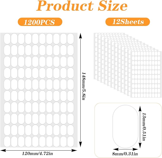 1200 Pcs Double Sided Nail Sticky Tack, Clear Nails Stand Sticky Tabs No Trace Poster Stickers for Festival Decoration Sticky Dot