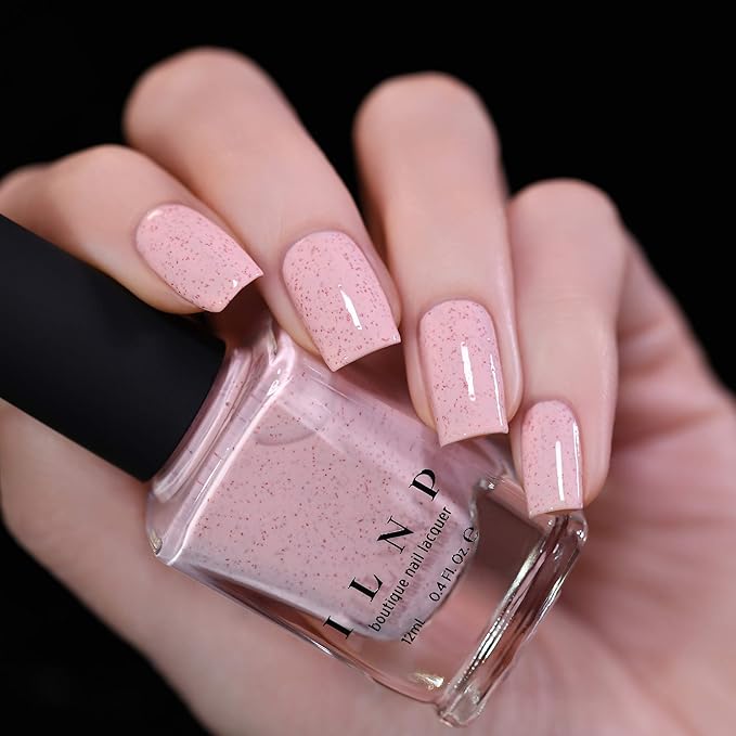 ILNP Sunday - Pastel Pink Speckled Nail Polish, Chip Resistant, 7-Free, Non-Toxic, Vegan, Cruelty Free, 12ml