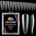 EBANKU 120Pcs Stiletto Extension Nail Molds - Clear Acrylic Nail Tips, Full Cover Reusable Nail Forms for Builder Nail Art Design Salon & DIY
