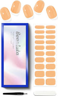 Semi Cured Gel Nail Strips - UV Light Gel Nail Stickers - 20 Long Lasting Salon Quality Wraps (Tropical Melon Orange)