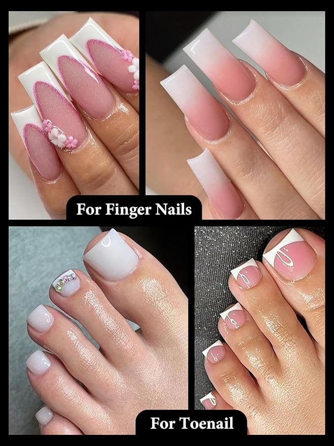 EBANKU Poly Gel Nail forms for Finger & Toes, 160PCS Reusable Square Dual forms Extension for Large Wider Normal Finger &Toe Nail Beds, 16 Sizes 000 to 13