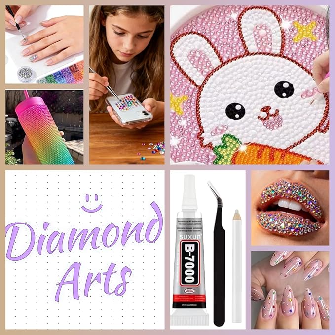 40000 Pcs Jelly Rhinestones for Bedazzling & Nail Art - 3mm Multicolor Flatback Gems, Includes B7000 Glue, Tweezers & Pen - DIY Bedazzler Kit for Diamond Art, Jewelry Making, Crafts (40000 pcs)