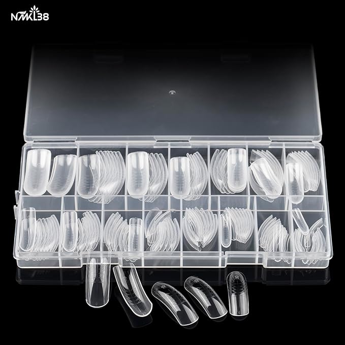 NMKL38 150Pcs Dual Forms Full Cover Nail Tips Upper Arched Extension Mold