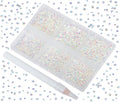Bymitel 7200 Pieces 6 Mixed Sizes Glue Fix on Glass Rhinestones Round Crystal Gems Flatback for DIY Jewelry Making with one Picking Pen(6-Sizes 7200PCS, Starry Meteor)