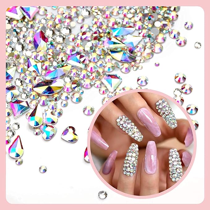 Makartt Nail Rhinestone Glue Gel for Nail Glitters Nail Gems Bundle with Nail Decorations Kit 3D Butterfly Dried Flowers with Nail Tweezers