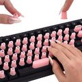 70 Pcs RaisedTip Keyboard Stickers for Long Nails with Letters: Adhesive Typing Bubbles for Women,Office & Gaming Girls Accessories Gift (Pink, 70)