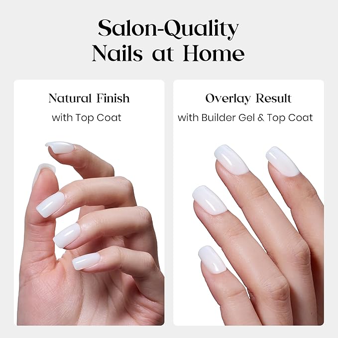 Beetles Natural Milky White Nail Tips | 160PCS, 16 Sizes Short Squoval Nail Tips | Pre-Colored Full Cover Soft Nail Gel Fake Nails | Salon-Gel Look for DIY Manicure
