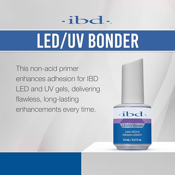 IBD Non-Acidic Nail Primer, LED/UV Bonder – Nail Primer for Gel Polish and Acrylic Nails, Nail Bonder for Long-Lasting Adhesion, 0.5 oz