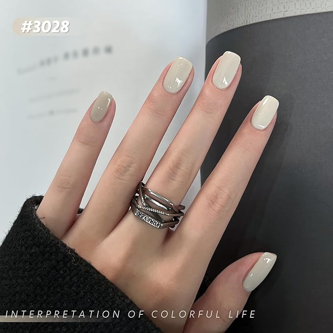 GAOY White Gel Nail Polish Set, 6 Colors Jelly Milky White Soak Off UV Light Cure Gel Polish Kit for Salon and Nail Art DIY at Home